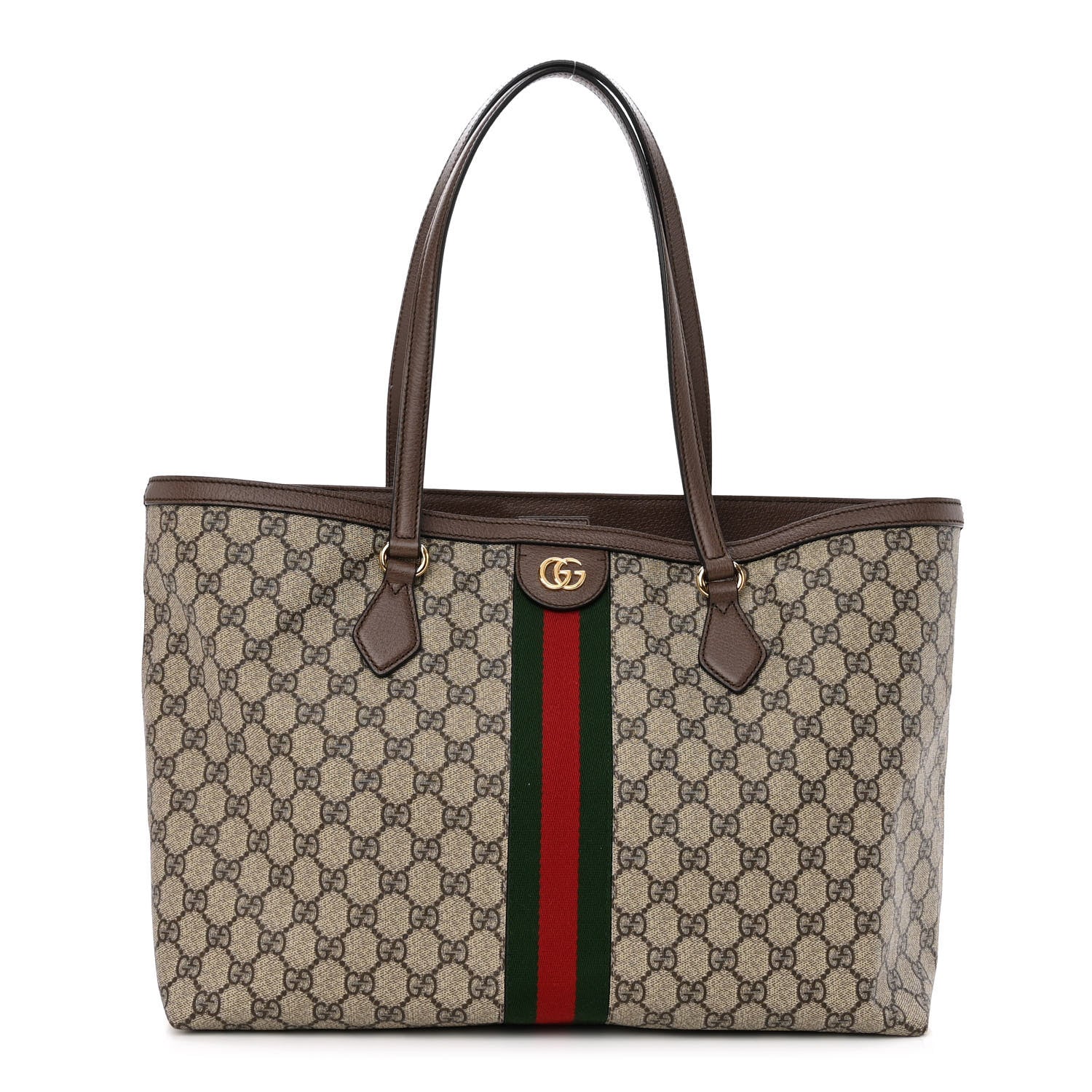 Gucci GG Supreme Monogram Medium Ophidia Shopping Tote Brown 1 of 10