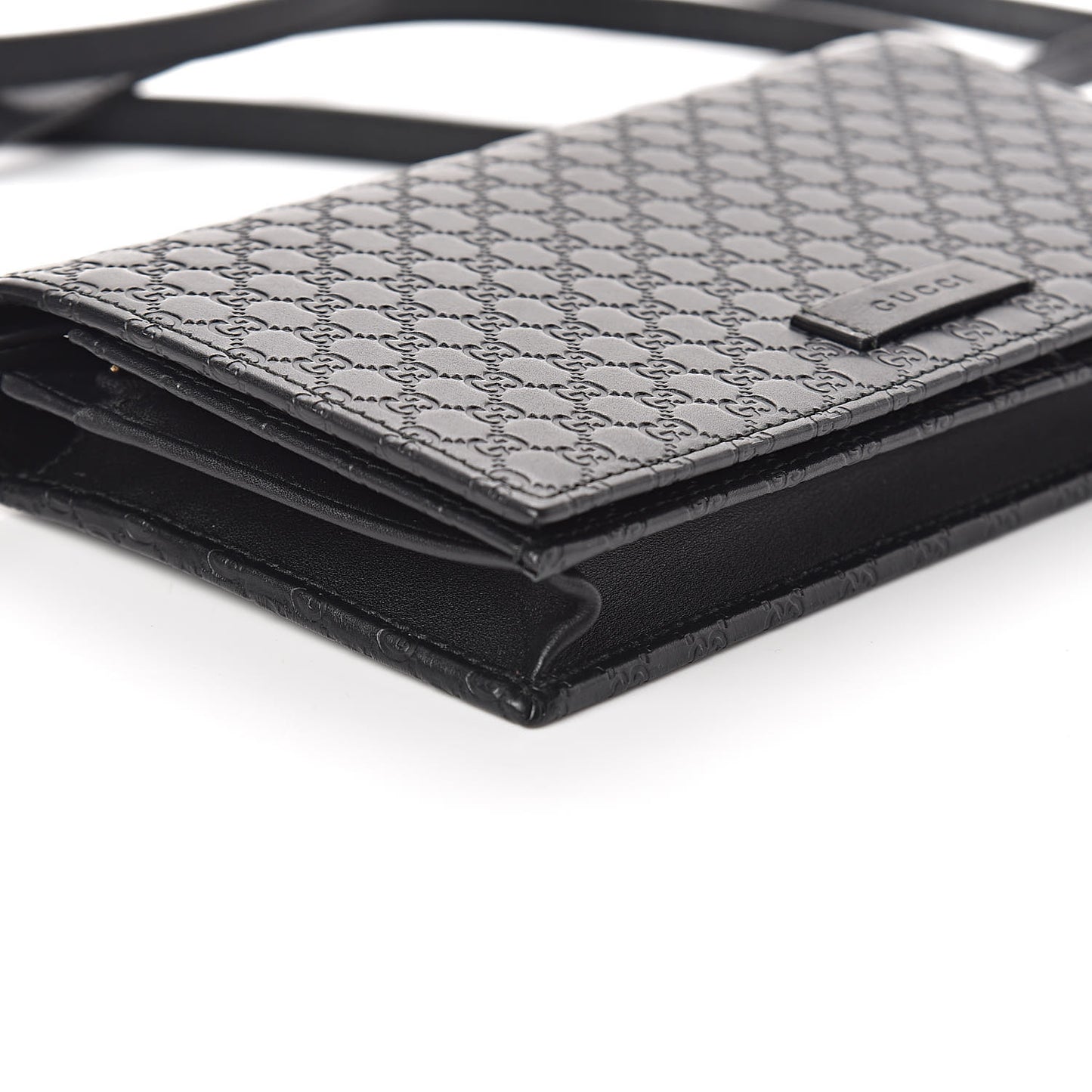 Microguccissima Crossbody Wallet Black