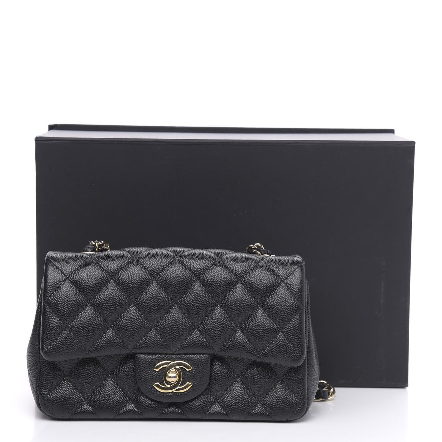 Caviar Quilted Mini Rectangular Flap Black