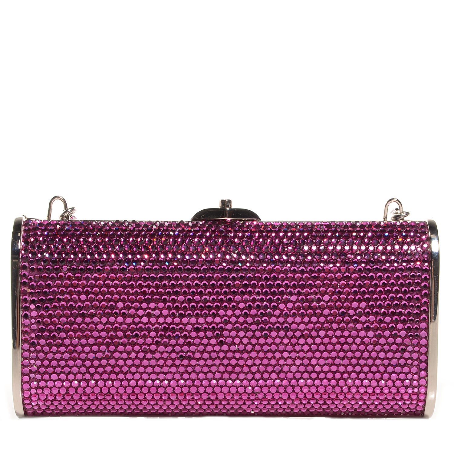 Judith Leiber Crystal Minaudiere Clutch Fuchsia 1 of 6
