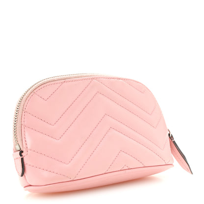 Gucci Calfskin Matelasse GG Marmont Pouch Cosmetic Case Wild Rose 3 of 11