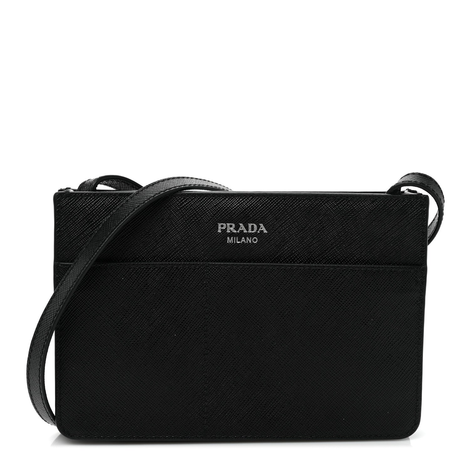 Prada Saffiano Crossbody Bag Black 1 of 8