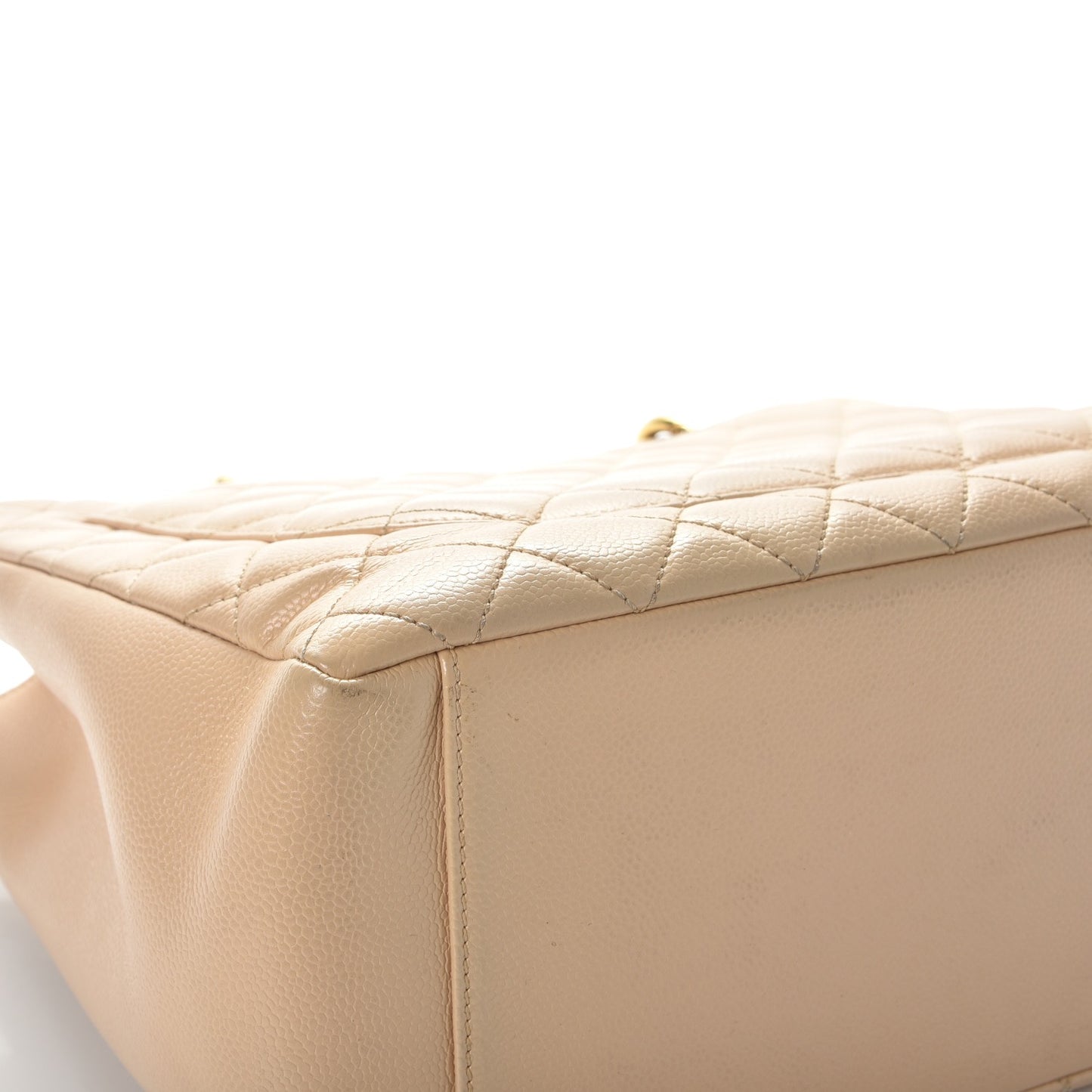 Caviar Quilted Grand Shopping Tote GST Beige Clair