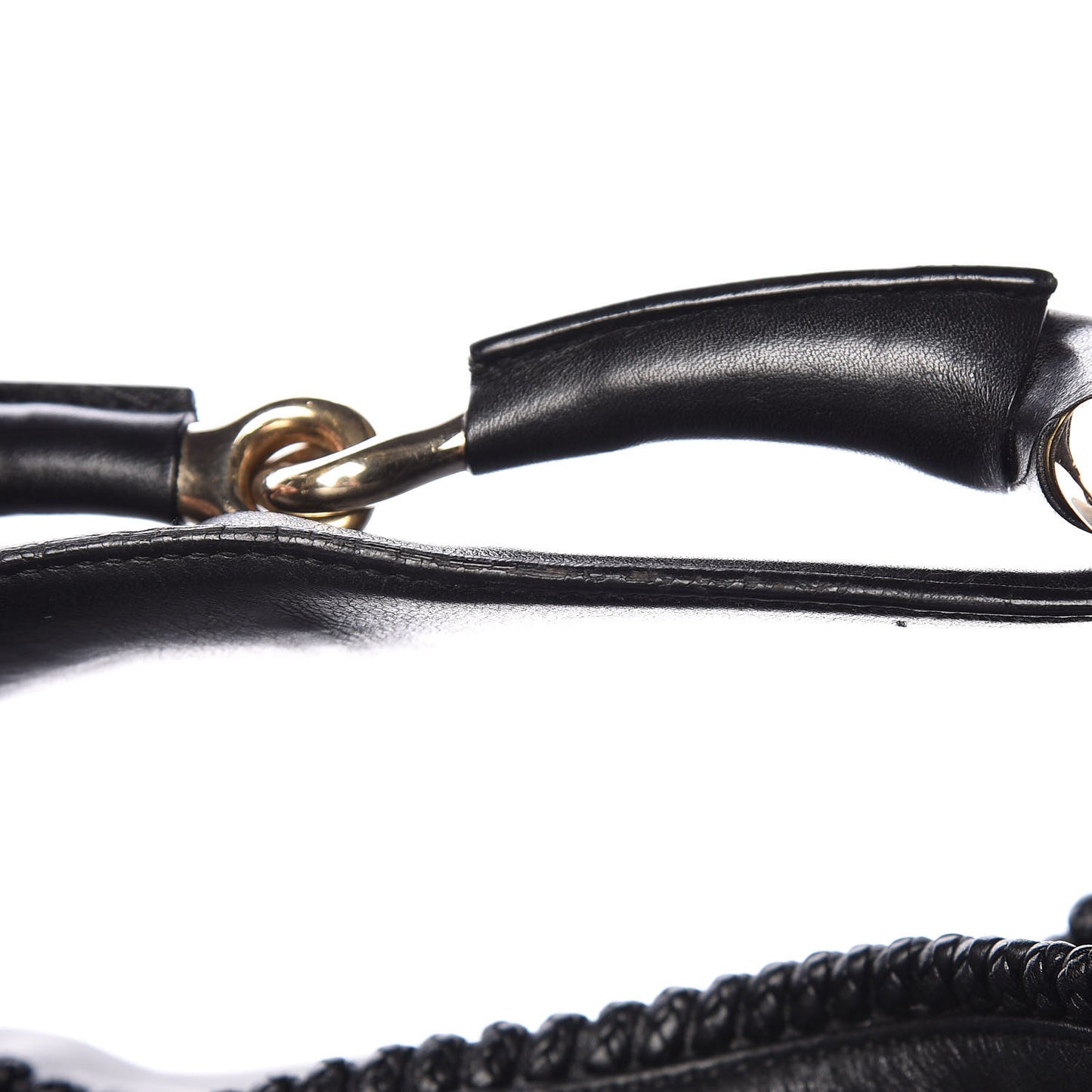 Calfskin Large Horsebit Chain Hobo Black