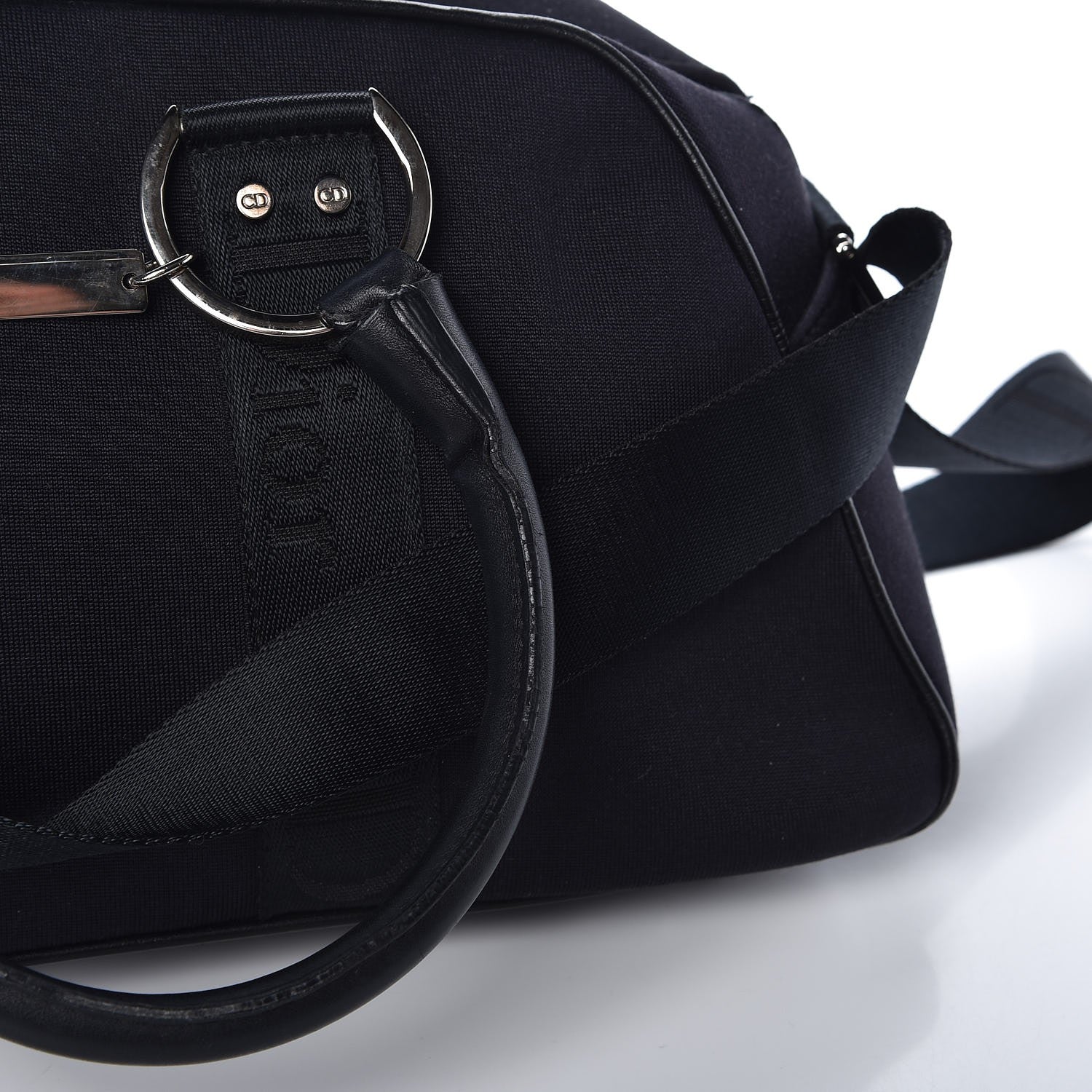 Christian Dior Nylon Crystal Satchel Black 10 of 19