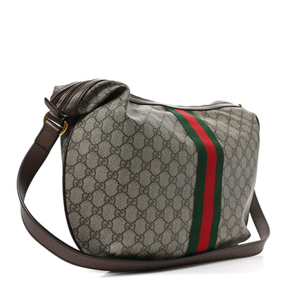 Gucci GG Supreme Monogram Web Ophidia Half Moon Hobo Brown 3 of 11