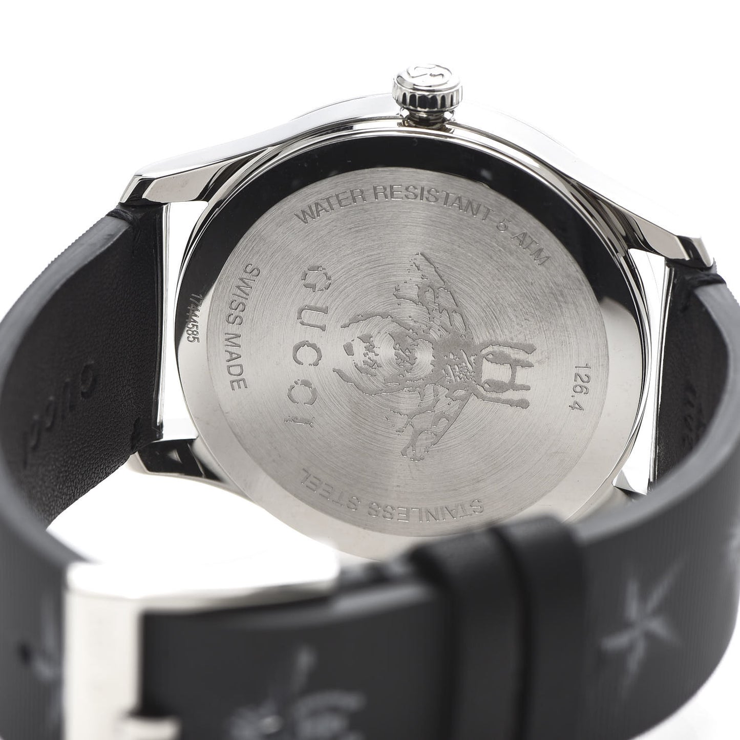 Stainless Steel Calfskin 38mm G-Timeless Bee Star Hologram Quartz Watch Black