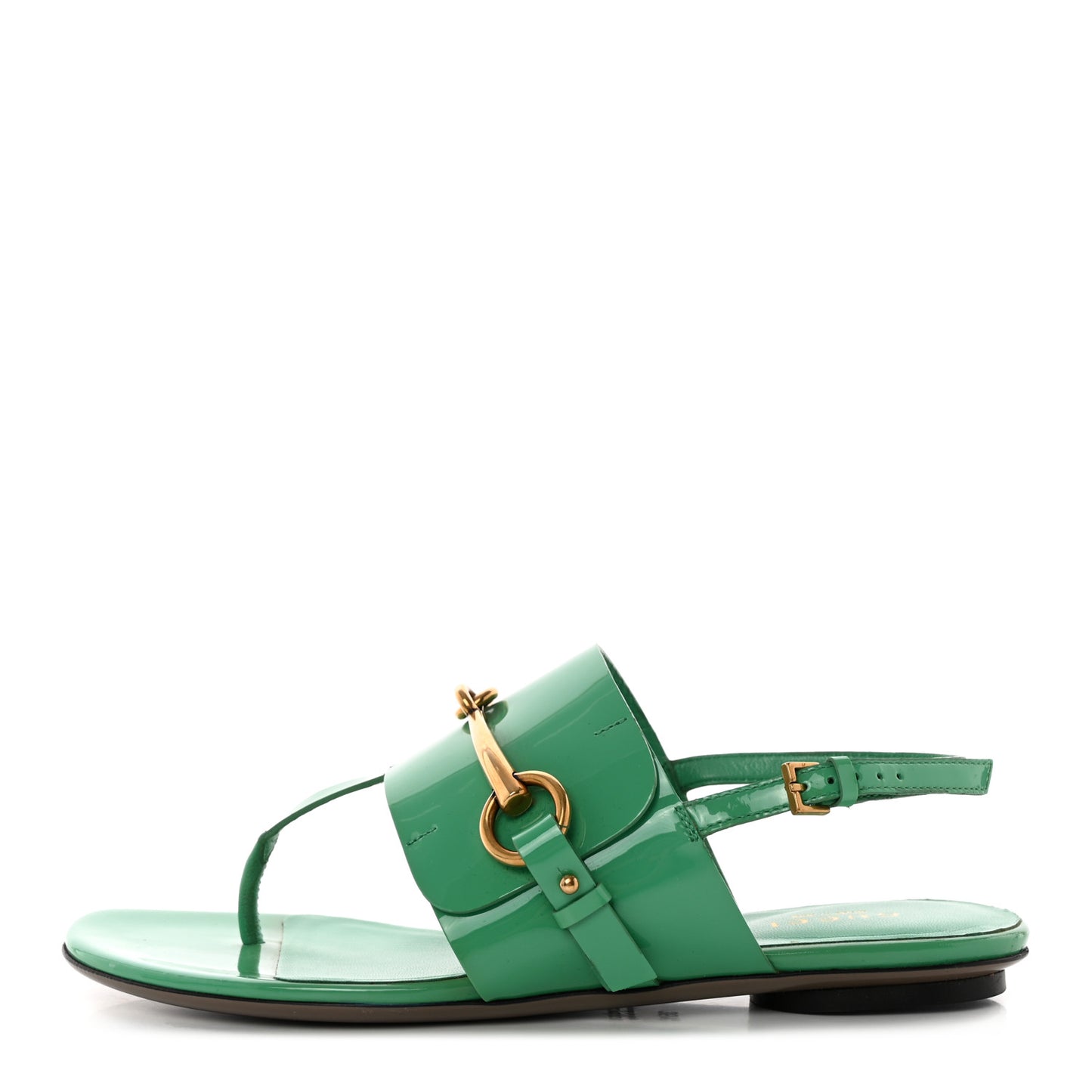 Nappa Vernice Crystal Ursula Thong Sandals 35.5 Jasmine Green