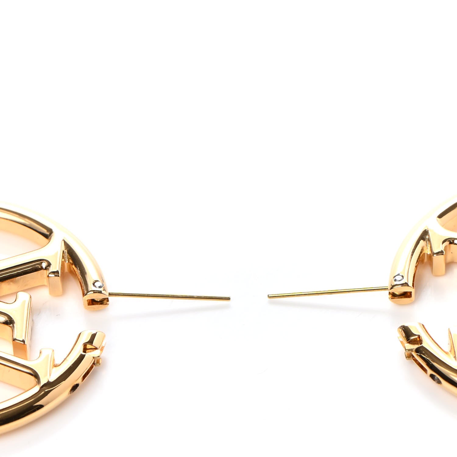 Louis Vuitton Metal Louise Hoop Earrings Gold 3 of 5