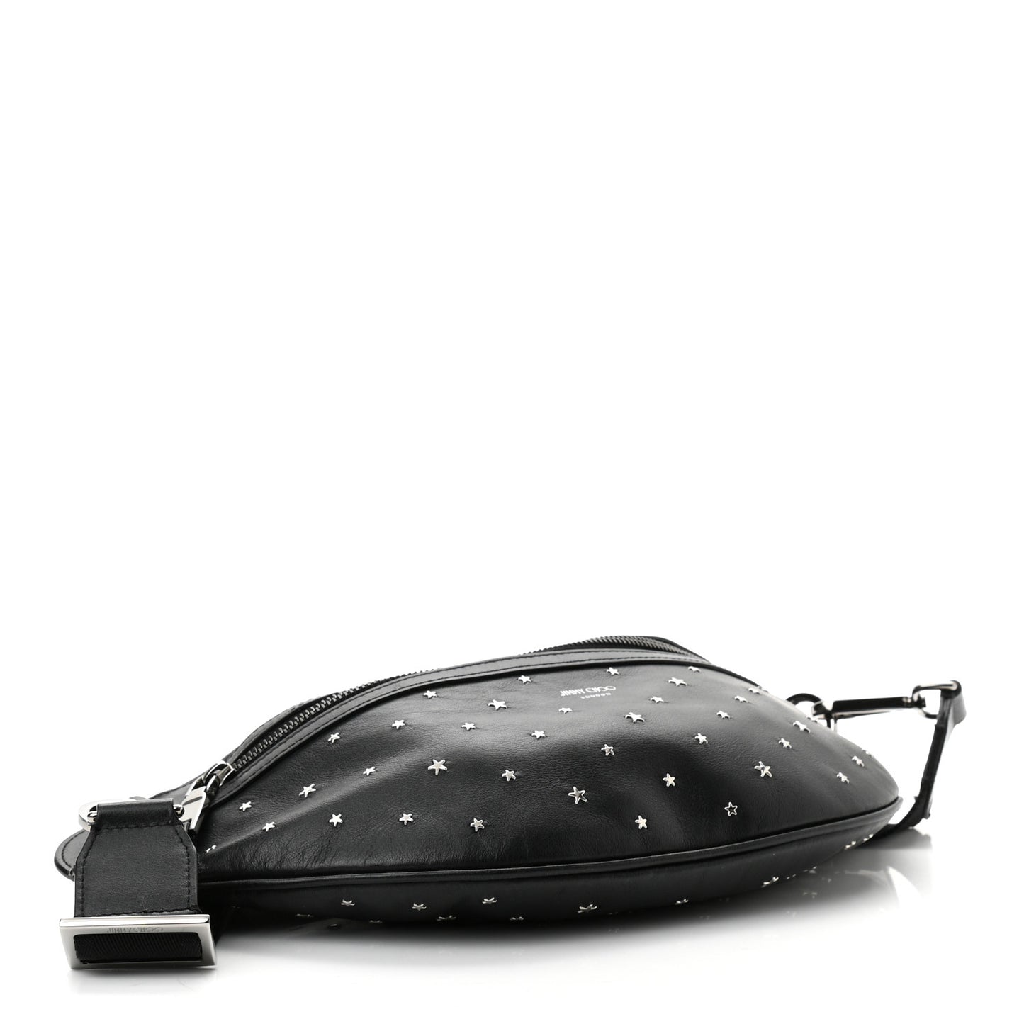 Calfskin Star Studded Belt Bag Black