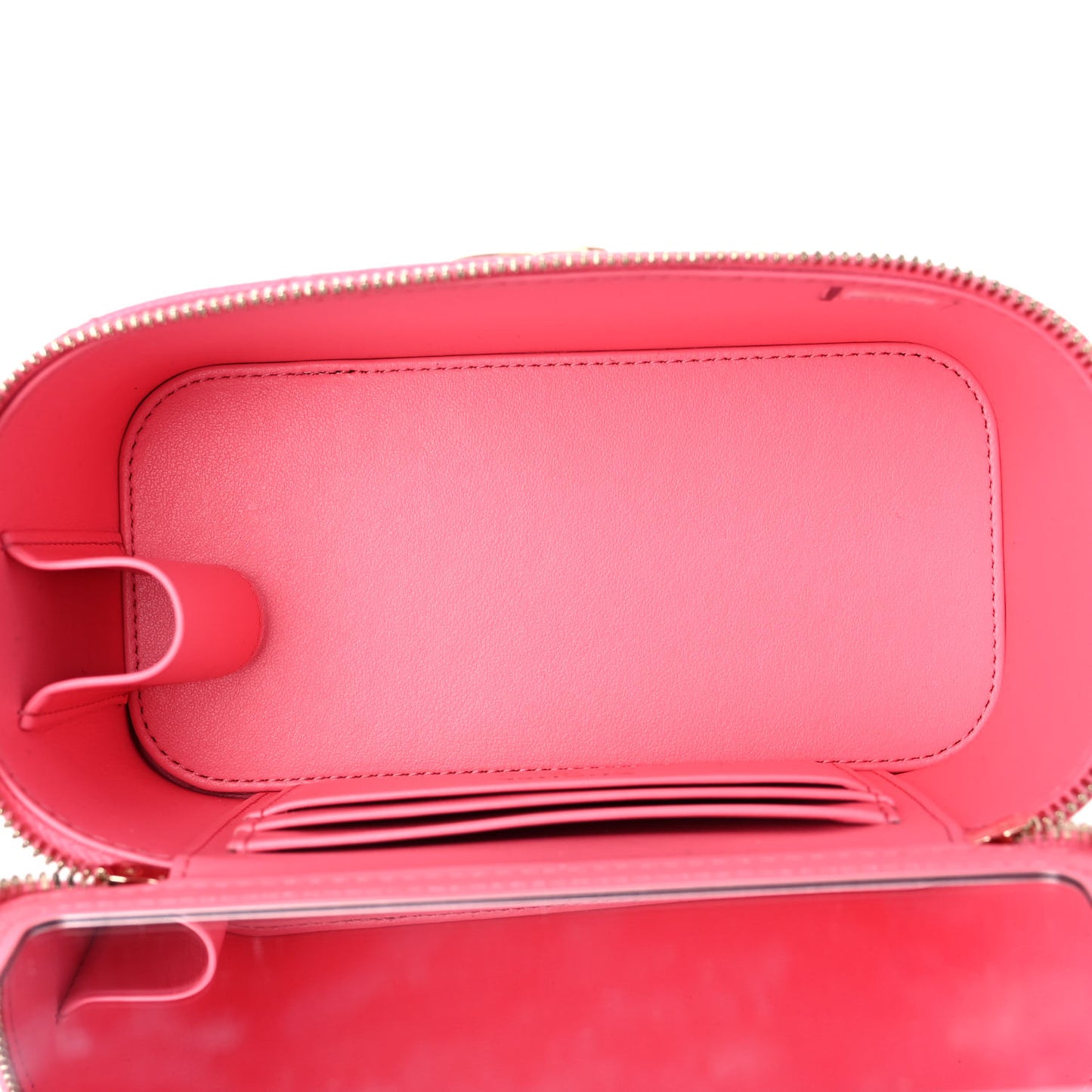Shiny Caviar Quilted Pick Me Up Vanity Case Pink
