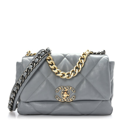 Chanel Goatskin Quilted Medium Chanel 19 Flap Grey 1 of 10
