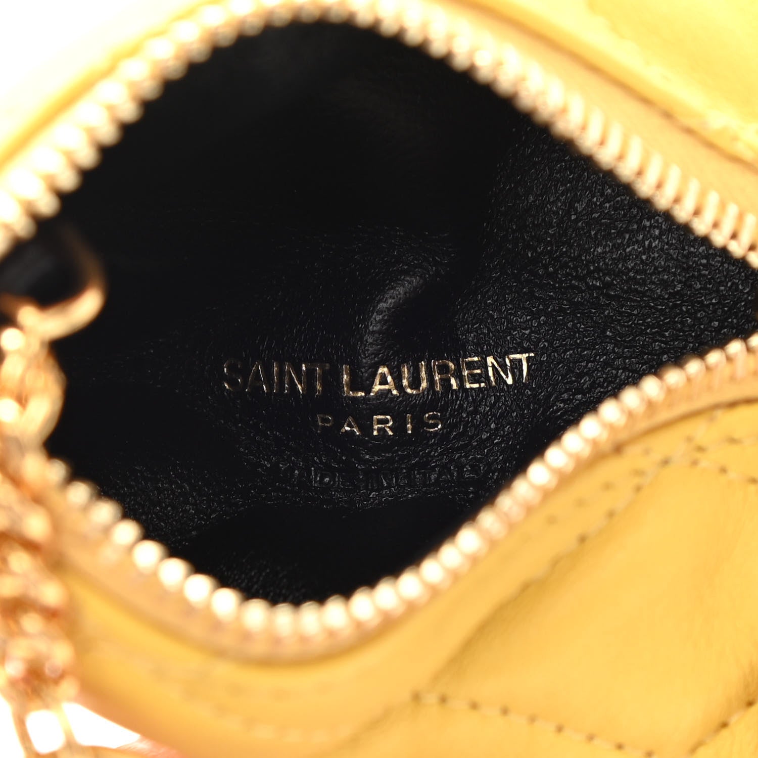 Saint Laurent Quilted Lambskin Berlingo Bag Charm Sunflower 5 of 6
