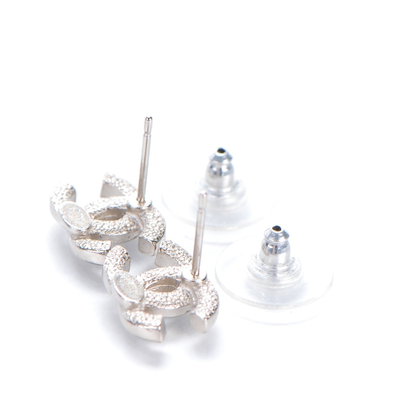 Crystal CC Earrings Silver