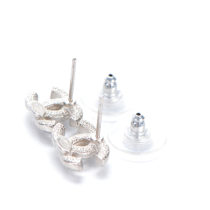 Chanel Crystal CC Earrings Silver 3 of 5