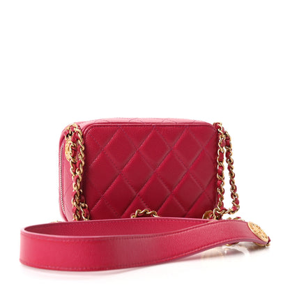 Chanel Caviar Quilted Twist Your Buttons Clutch With Chain Fuchsia 3 of 11