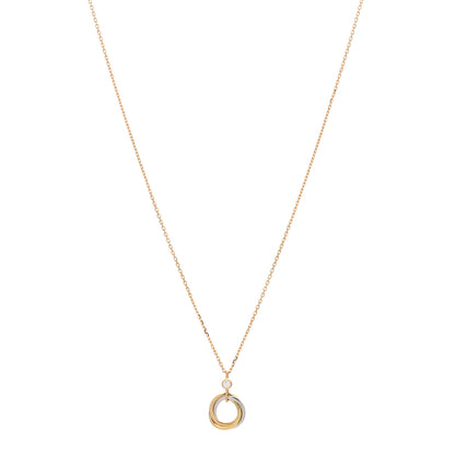 Cartier 18K Pink Yellow White Gold Diamond Trinity Pendant Necklace 1 of 3