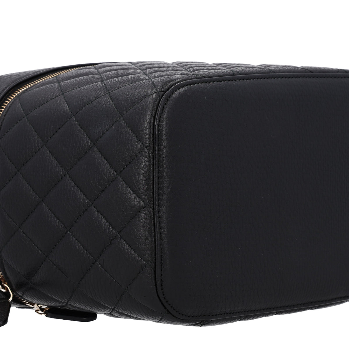 Caviar Quilted Large Vanity Pouch Black