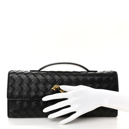 Bottega Veneta Nappa Intrecciato Long Andiamo Top Handle Clutch Black 2 of 6