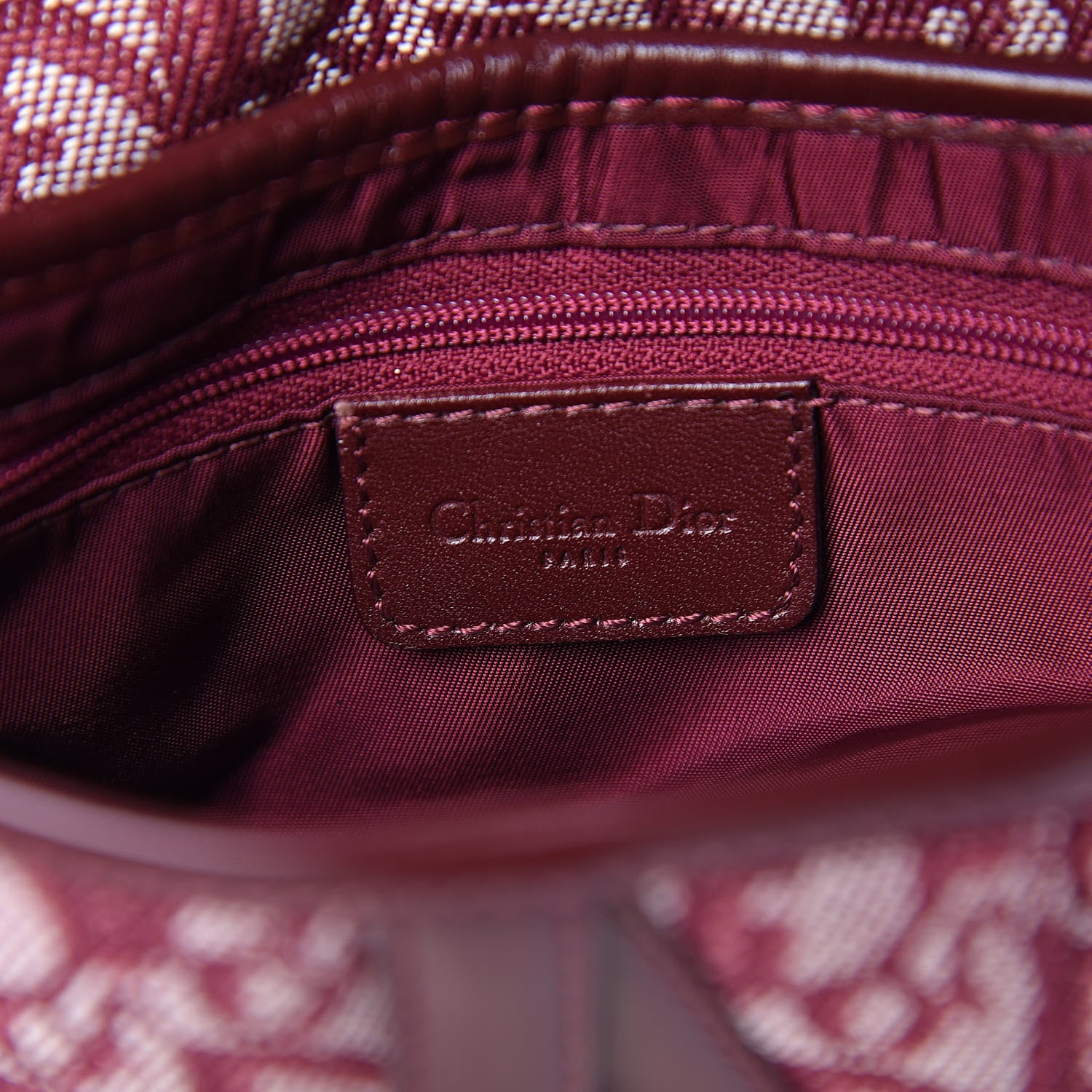 Christian Dior Monogram Saddle Bag Burgundy 6 of 13