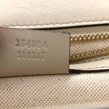 Gucci Calfskin Lizard Embossed Medium New Bamboo Top Handle Bag Grey 10 of 19