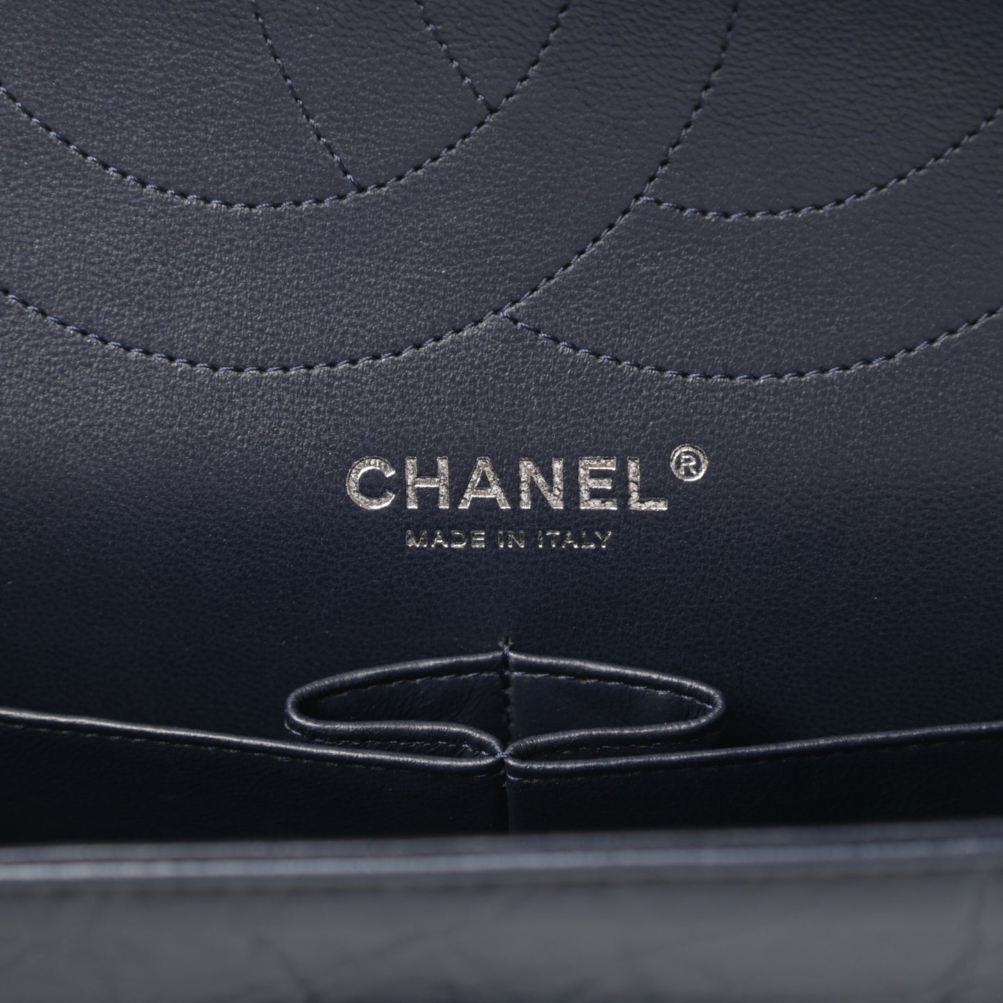 Aged Calfskin Quilted 2.55 Reissue 227 Flap Navy Blue