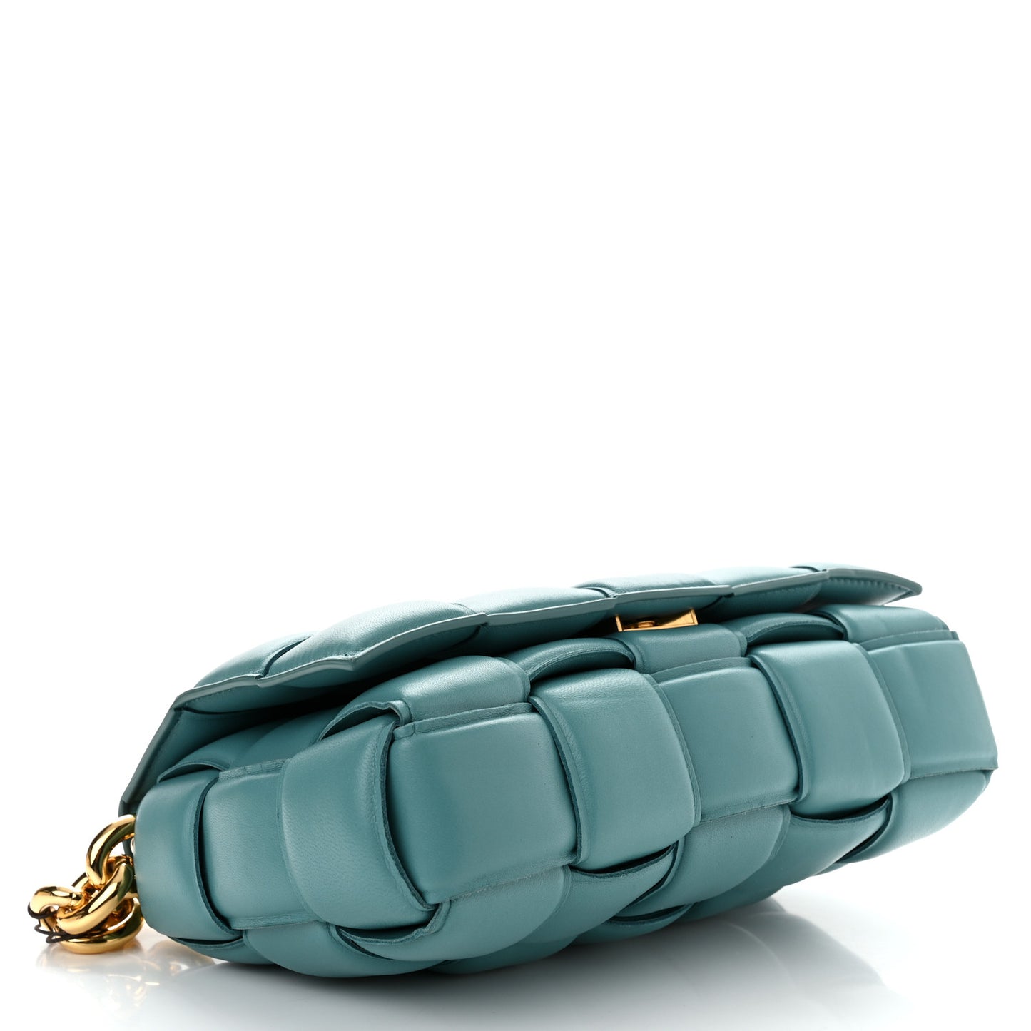 Lambskin Maxi Intreccio Padded Chain Cassette Crossbody Bag Linoleum