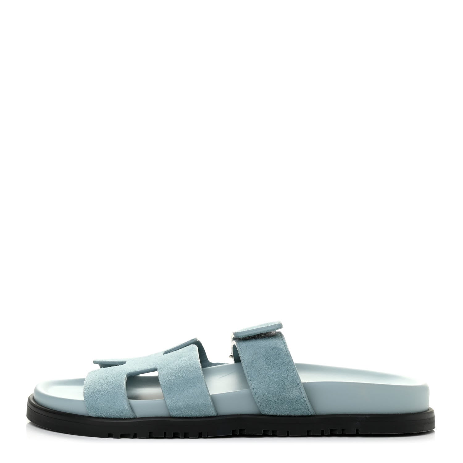 Hermes Suede Goatskin Womens Chypre Sandals 39.5 Vert d'eau 1 of 8