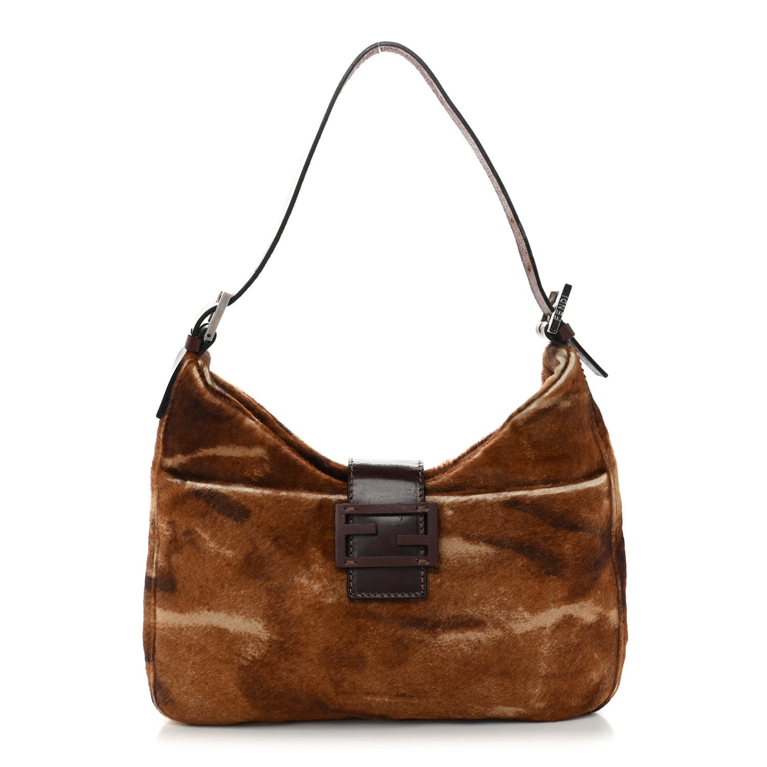 Fendi Calf Hair Shoulder Bag Brown 1 of 11