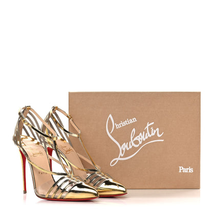 Christian Louboutin Patent PVC Deck 100 Pumps 40.5 Gold 11 of 11