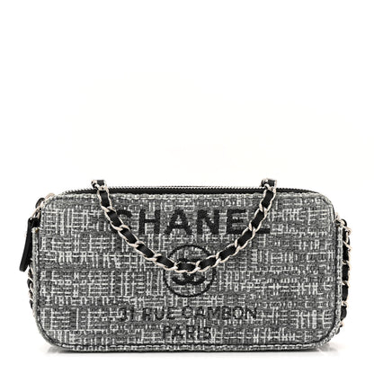 Chanel Canvas Small Deauville Clutch With Chain Charcoal 1 of 11