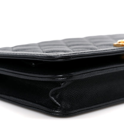 Chanel Caviar Quilted Boy Wallet On Chain WOC Black 10 of 13