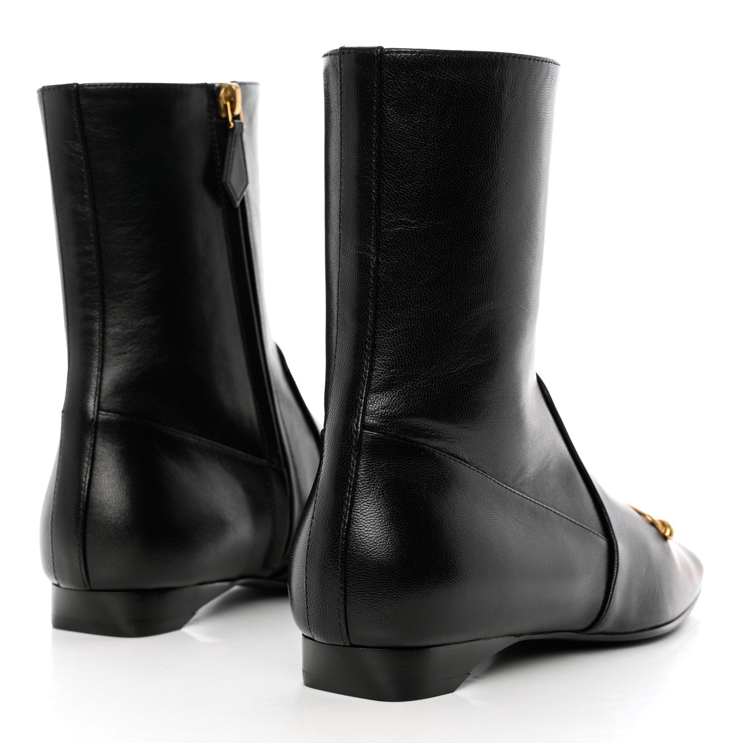 Hermes Goatskin Dora Ankle Boots 38 Black 4 of 11