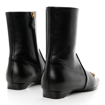 Hermes Goatskin Dora Ankle Boots 38 Black 4 of 11