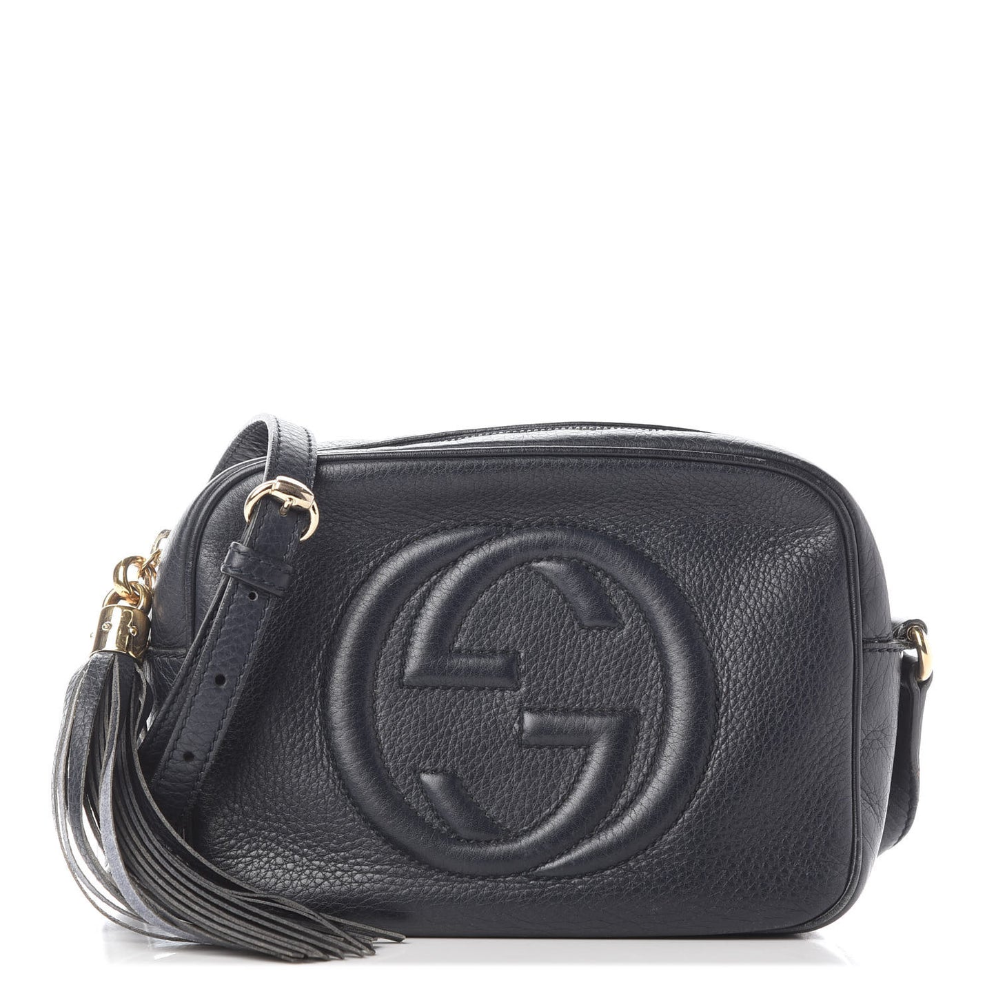 Pebbled Calfskin Small Soho Disco Bag Blue