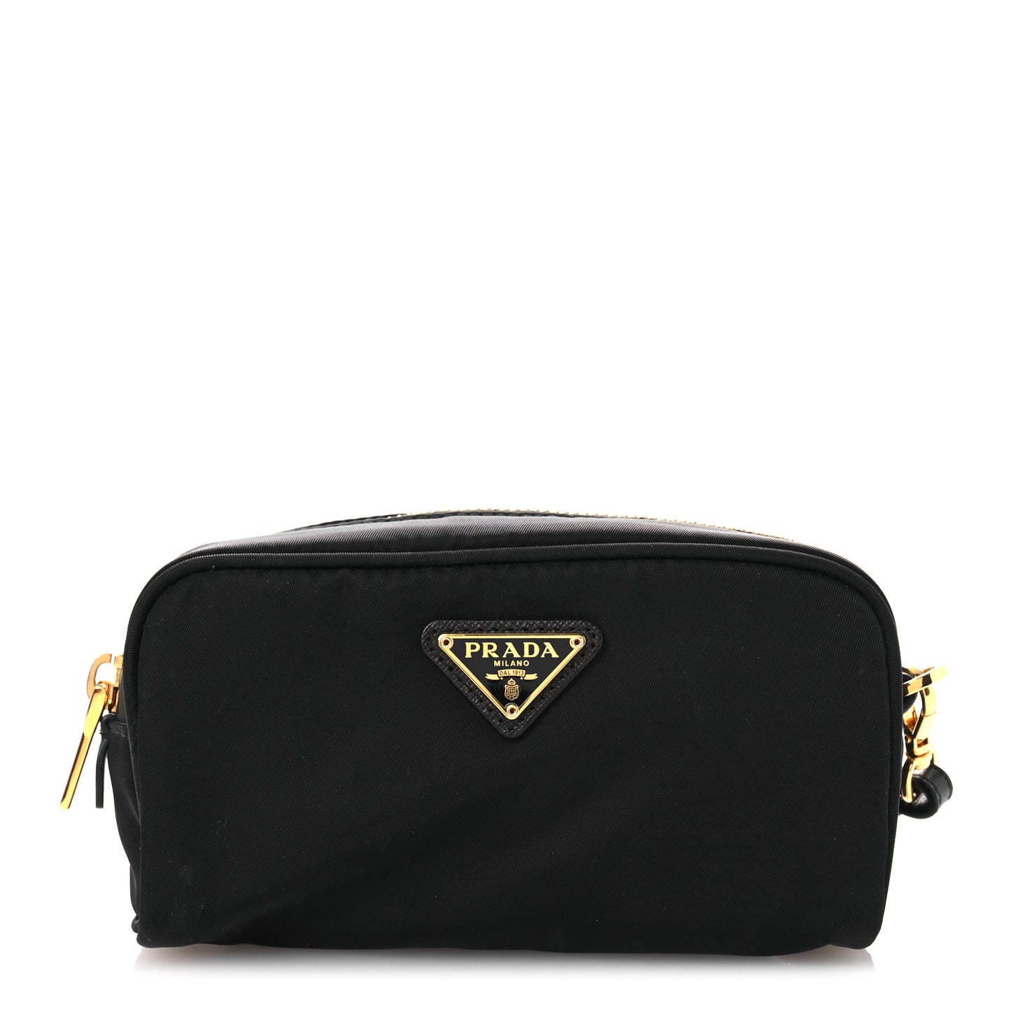 Tessuto Nylon Vela Saffiano Wristlet Black
