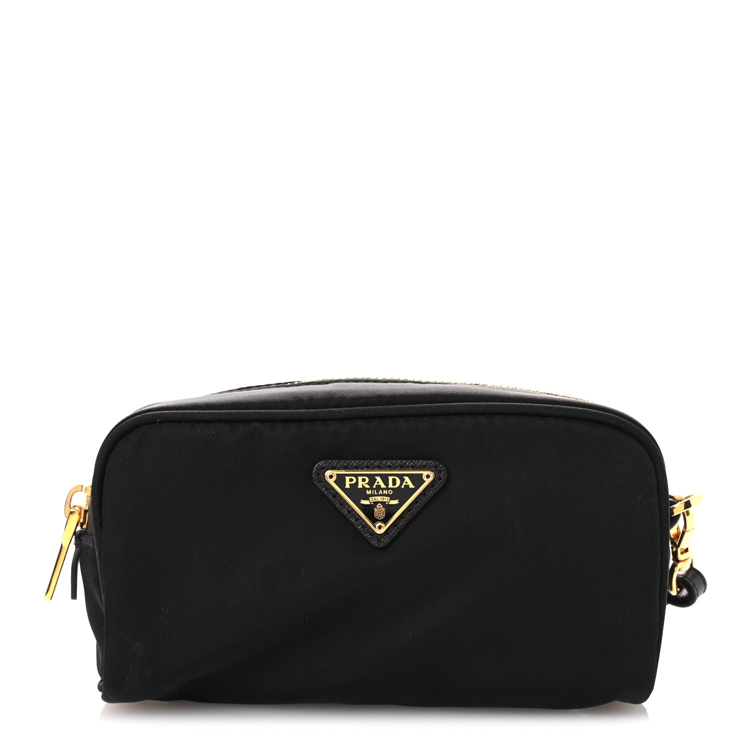 Prada Tessuto Nylon Vela Saffiano Wristlet Black 1 of 12
