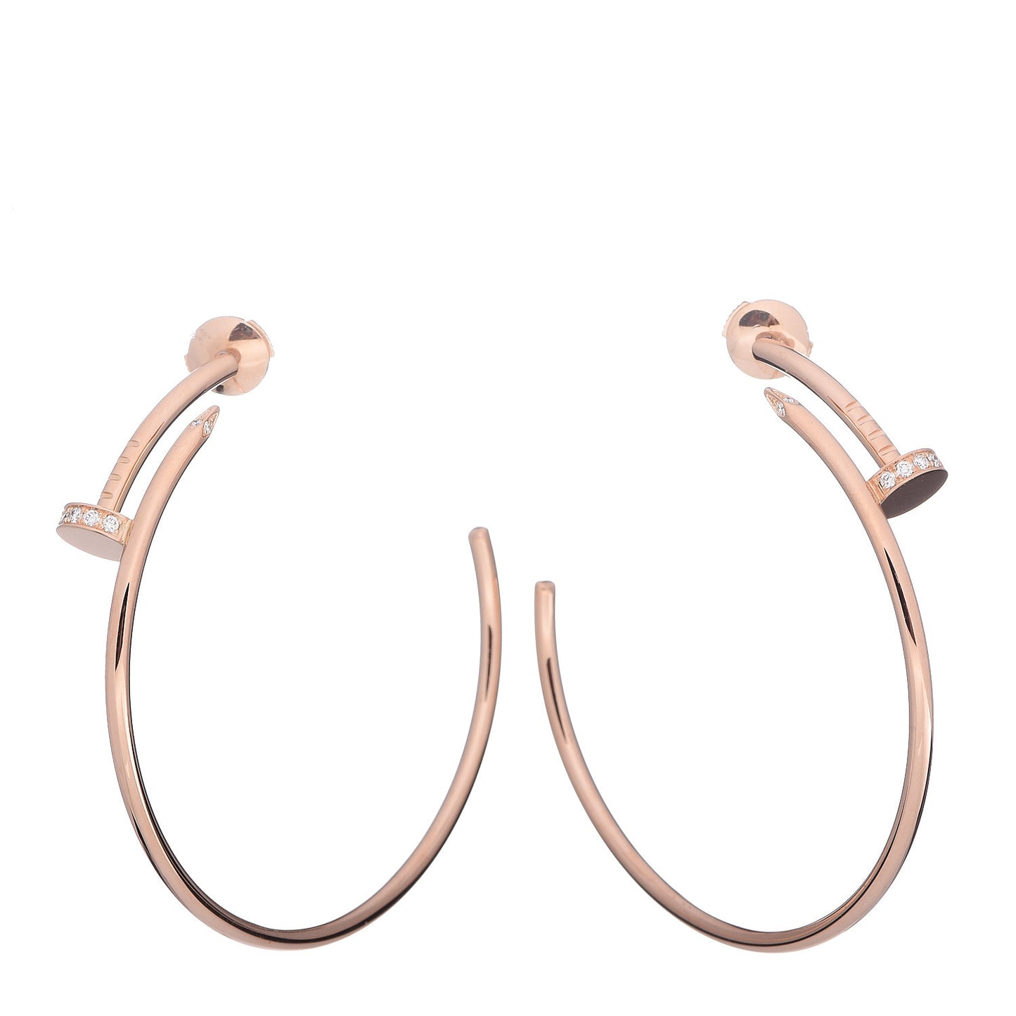 18K Pink Gold Diamond Juste Un Clou Hoop Earrings