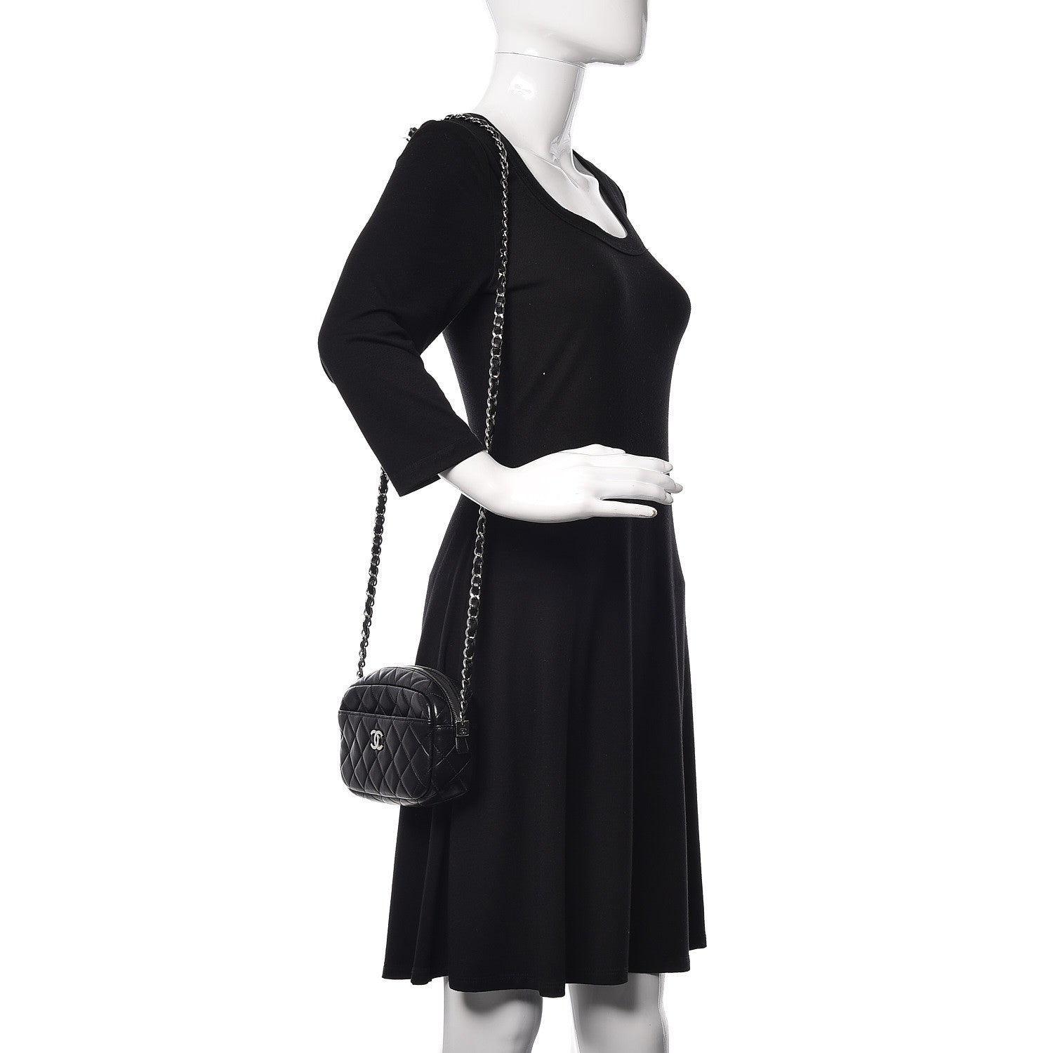 Chanel Lambskin Quilted Small Timeless Camera Case Black 2 of 13