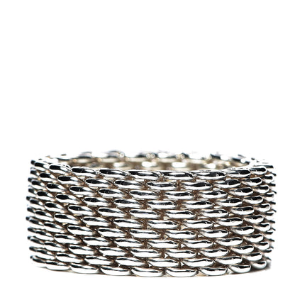 Tiffany Sterling Silver Mesh Somerset Ring 57 8 1 of 4