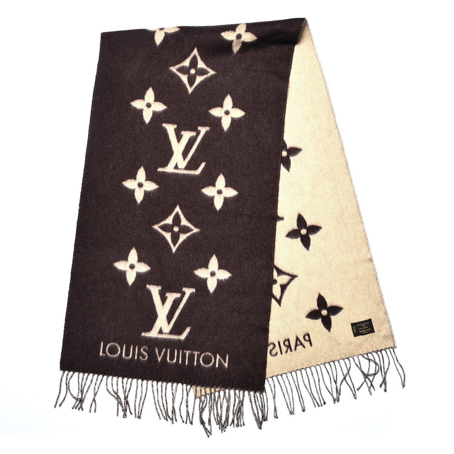 Louis Vuitton Cashmere Monogram Reykjavik Scarf Brown 3 of 6