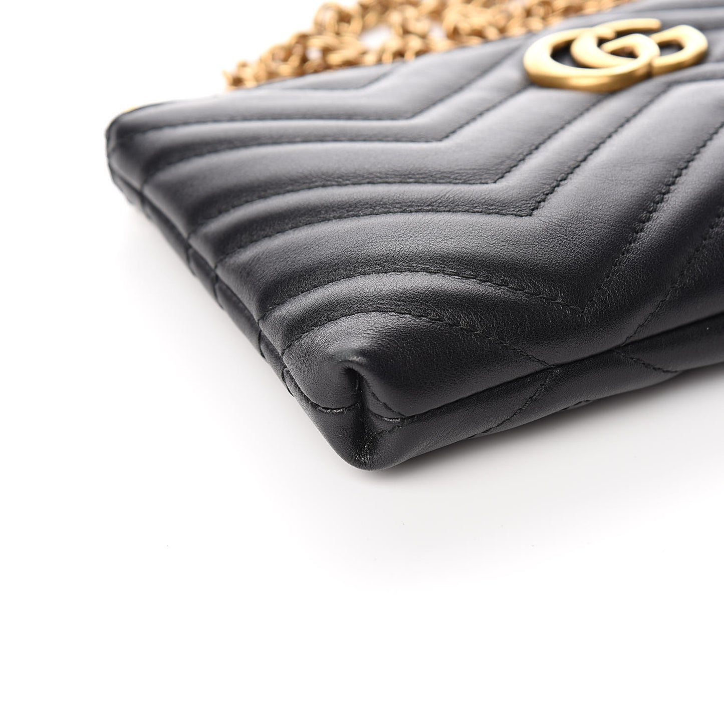 Calfskin Matelasse Mini GG Marmont Chain Bag Black