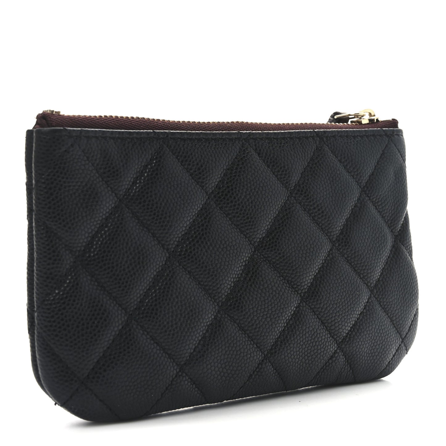 Caviar Quilted Small Cosmetic Case Black