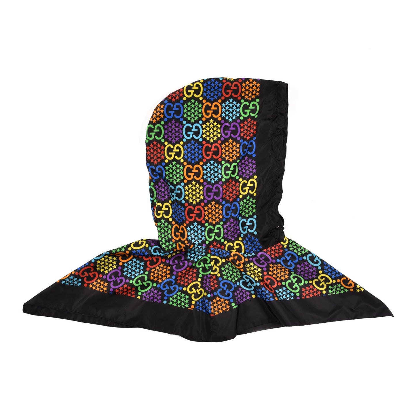 Silk Nylon Monogram Psychedelic Rain Hood Black