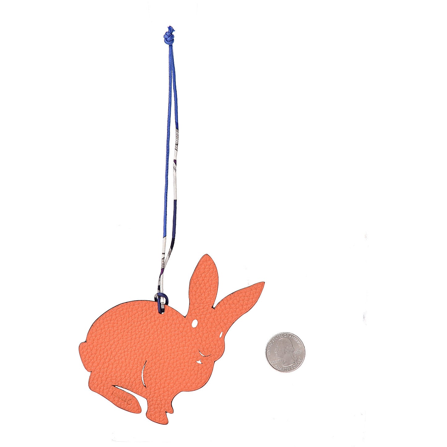 Epsom Togo Petit H Rabbit Bag Charm Bleu Electrique Feu