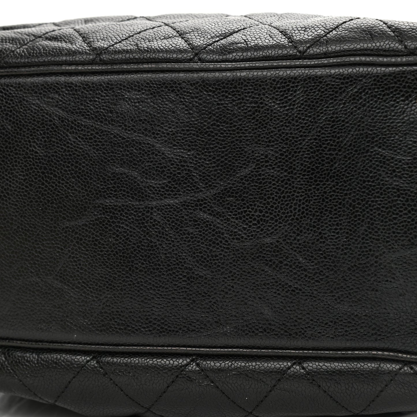Glazed Caviar Quilted Small Shiva Tote Black