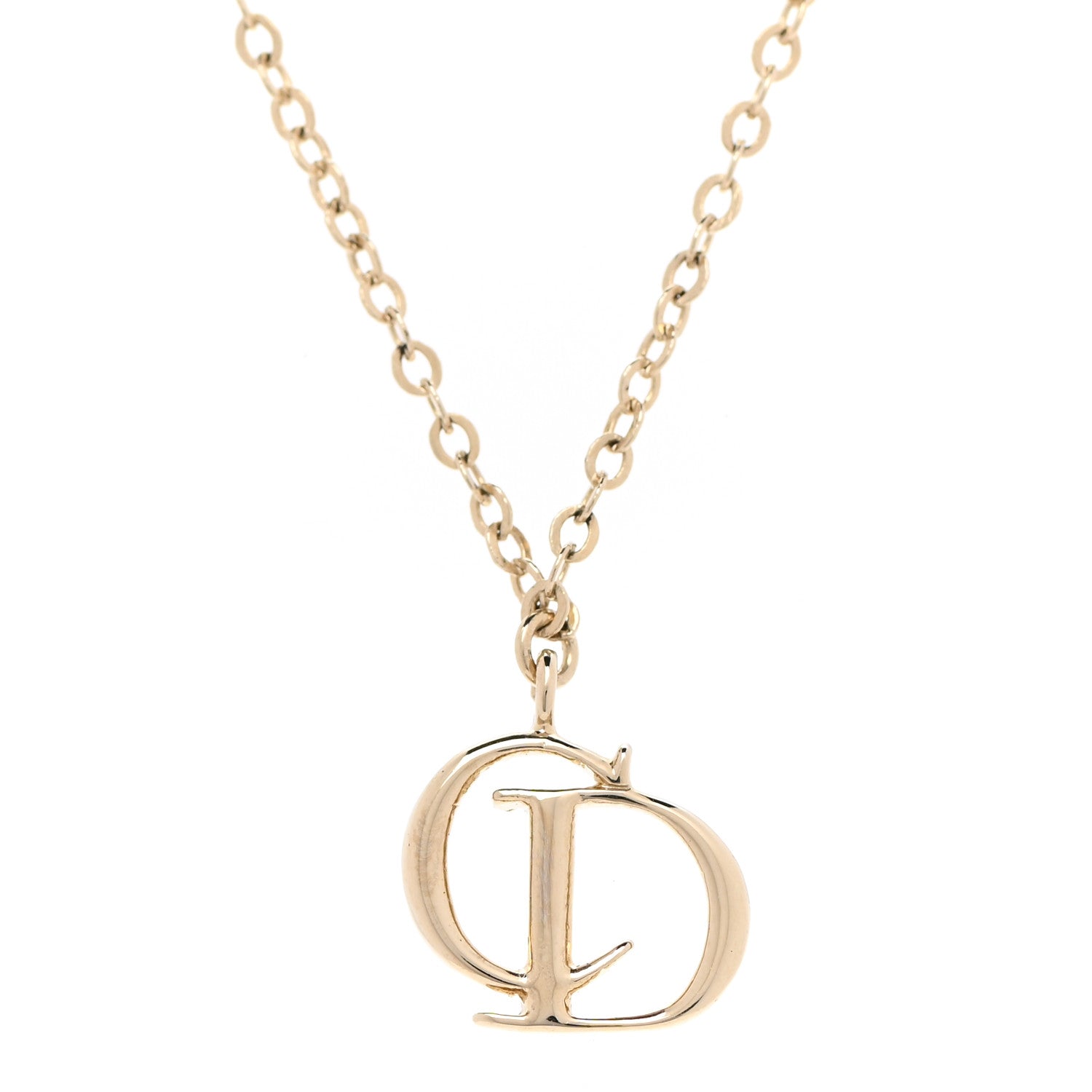 Christian Dior Metal CD Necklace Gold 2 of 6