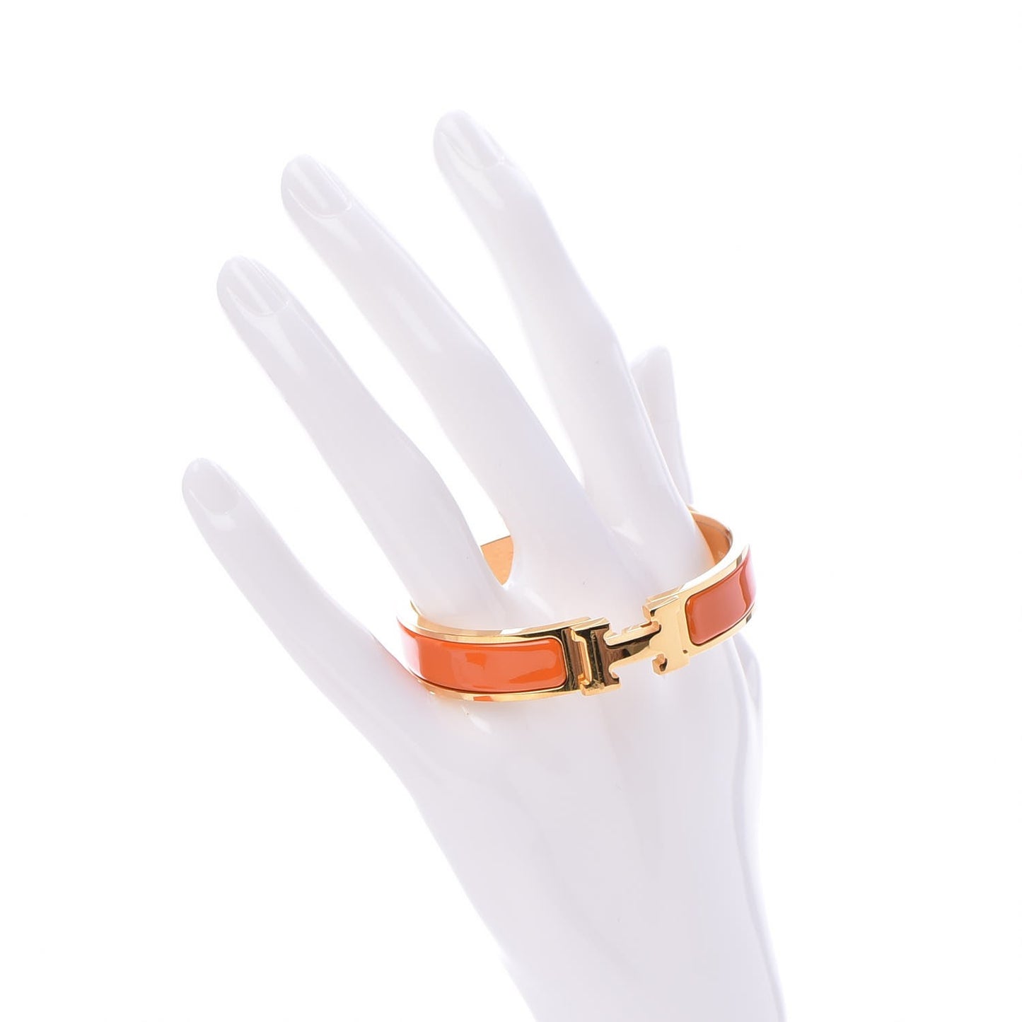 Enamel Narrow Clic Clac H Bracelet PM Orange