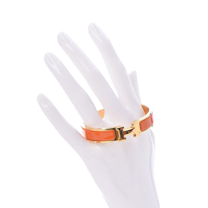 Hermes Enamel Narrow Clic Clac H Bracelet PM Orange 2 of 6