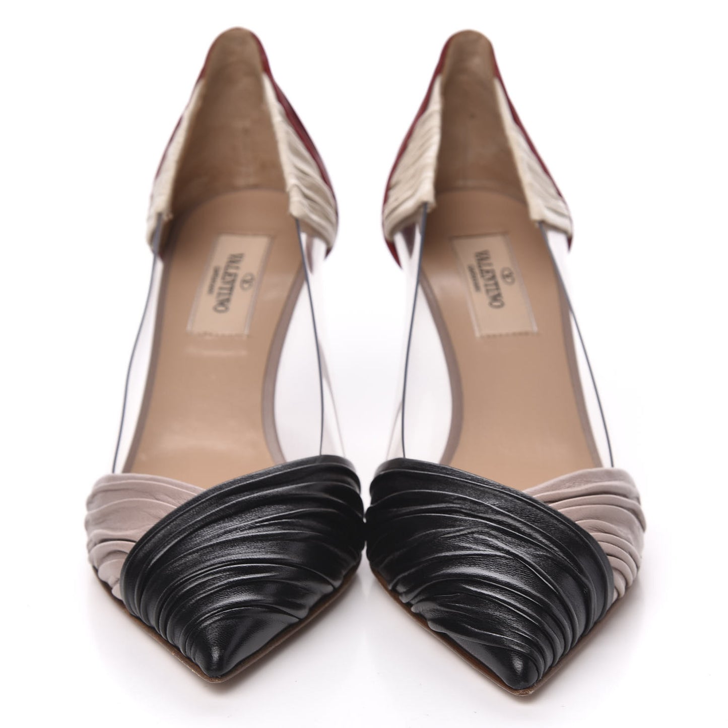 Ruched Lambskin PVC B-Drape Pumps 36 Multicolor